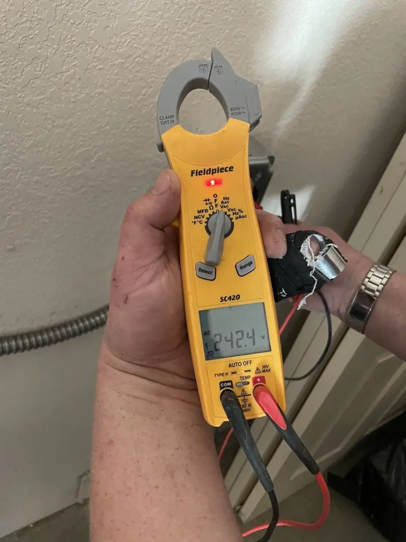 Voltage testing with clamp meter during Hot Tub / Pool Electrical Wiring in Berkeley Heights